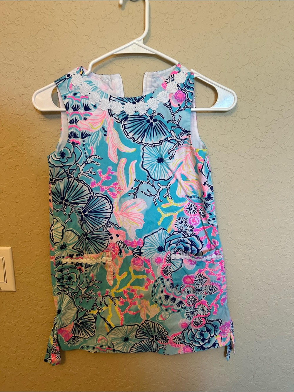 Girls Blue Floral Sleeveless Dress - Brand